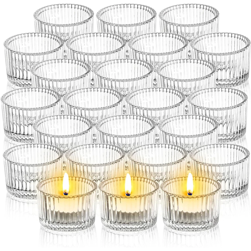 Candle Glass Supplies - 6/12 pièces de porte-bougies transparents, porte-bougies
