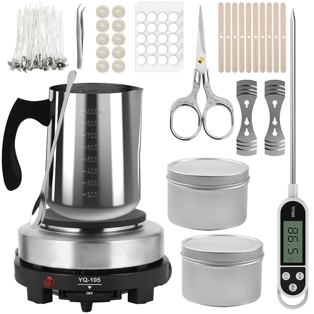 Candle Supplies Kit - Pot verseur de bougies avec plaque