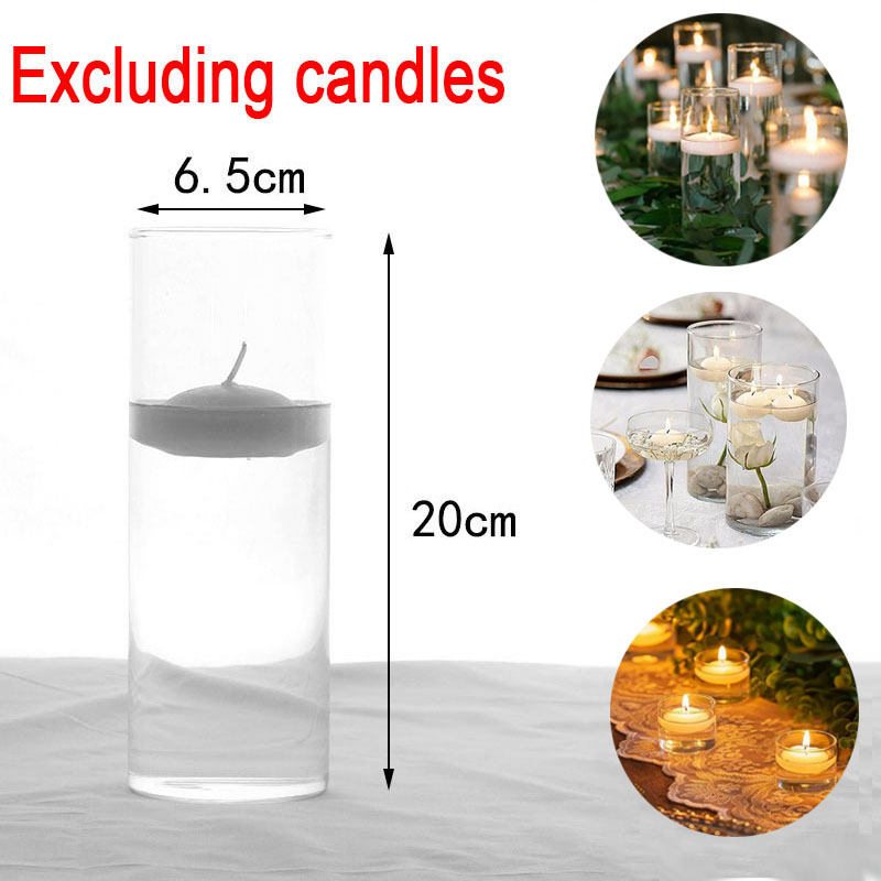 Candle Glass Supplies - Bougeoir cylindrique en verre transparent, 1