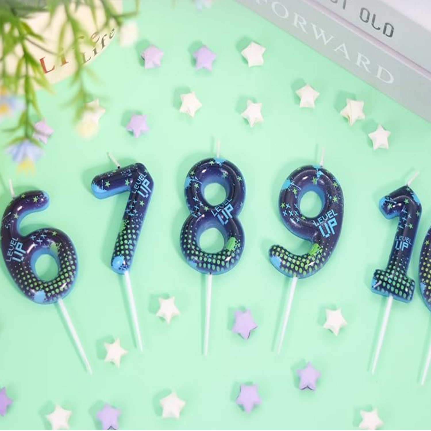 Candle Supplies Free Shipping - Bougies d'anniversaire bleues Game Boy 0-9,