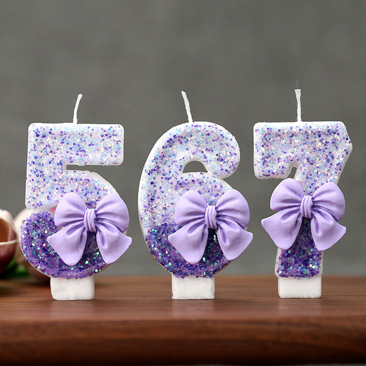 Candle Supplies Free Shipping - Bougie d'anniversaire créative à paillettes dégradées