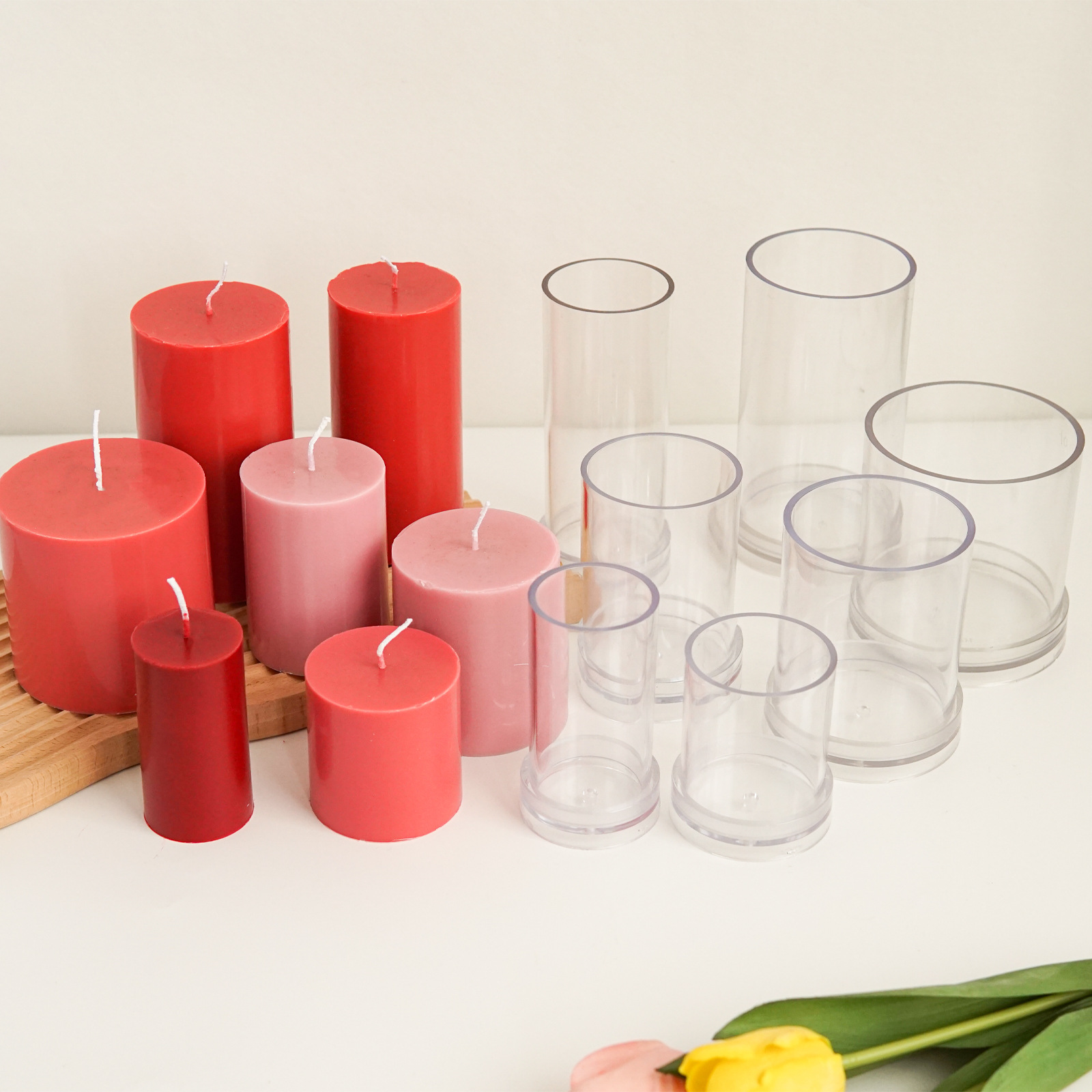 Candle Supplies Kit - Divers moules à bougies cylindriques 3D