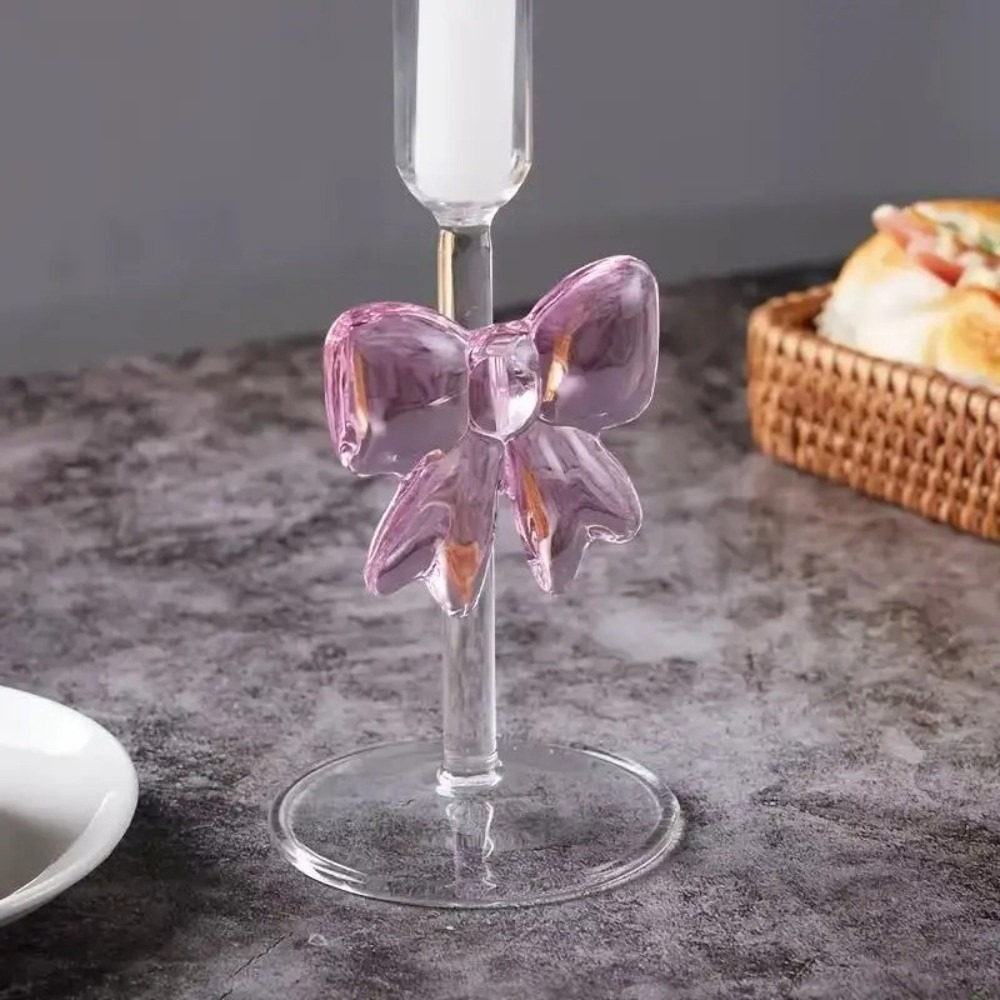 Candle Glass Supplies - Porte-bougie transparent en verre haut, accessoires